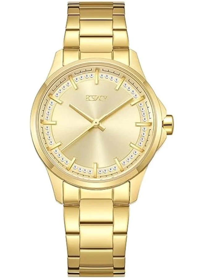 ECSTACY ECSTACY Women's 2035 Movement Watch, Analog Display and Stainless Steel Strap - E23516-GBGC, Gold