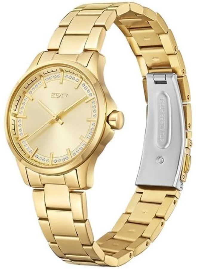 ECSTACY ECSTACY Women's 2035 Movement Watch, Analog Display and Stainless Steel Strap - E23516-GBGC, Gold