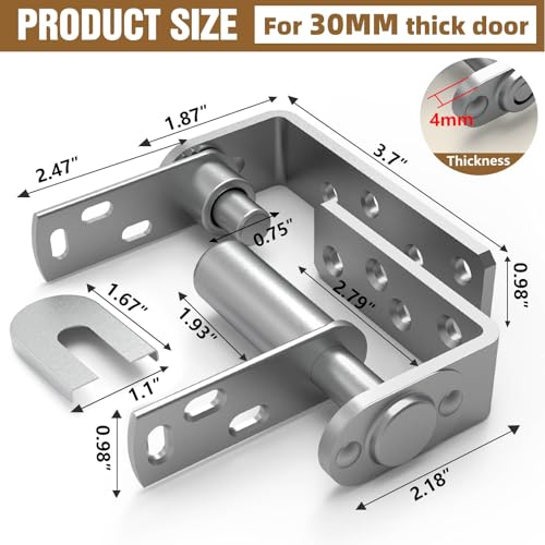 Dolenor Saloon Door Hinges, Double Action Spring Hinge Self Closing, Heavy Duty Swinging Door Hardware for Cafe Doors, Two Way Swing, 304 Stainless Steel (Big, Single Door 1 Pack) - Image 3