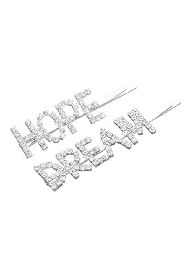 Rhinestone Hair Clips For Women 1 Pair Side Styling Hairpins Silver - Image 1