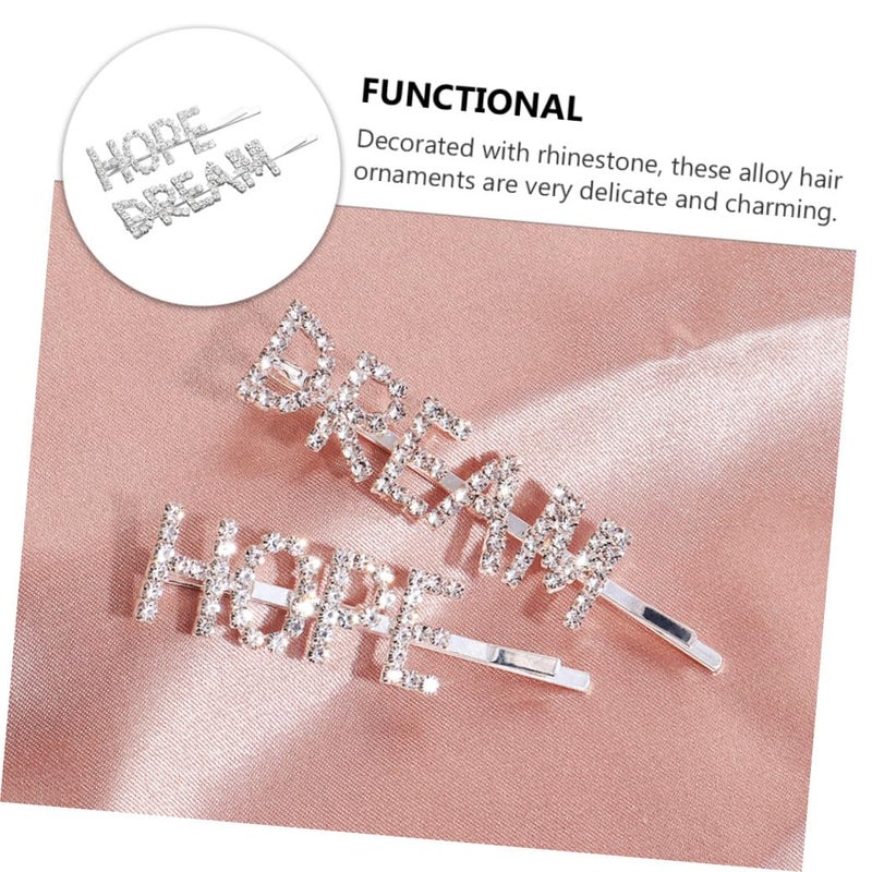 Rhinestone Hair Clips For Women 1 Pair Side Styling Hairpins Silver - Image 4