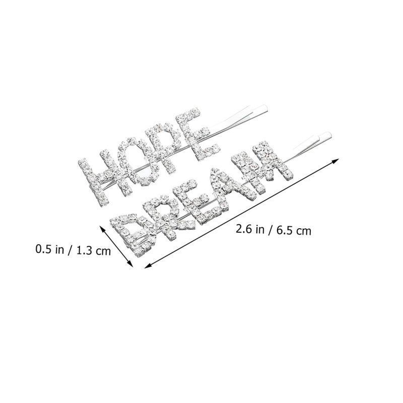 Rhinestone Hair Clips For Women 1 Pair Side Styling Hairpins Silver - Image 3