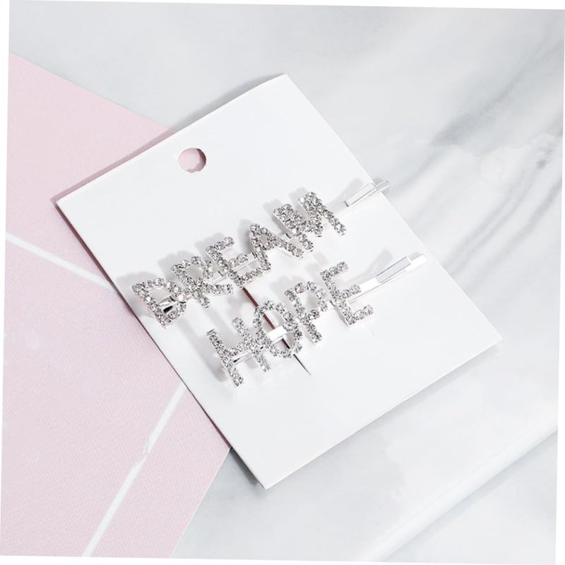 Rhinestone Hair Clips For Women 1 Pair Side Styling Hairpins Silver - Image 5