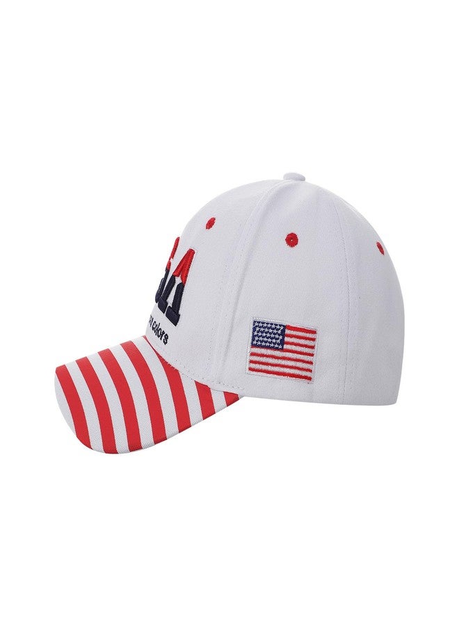 PURFUN Patriotic USA American Flag Baseball Caps for Men Women Teens, US Stars Stripes Flag Peaked Caps Breathable Soft Cotton Summer Sun Hats Wide Brim Adjustable Beach Camping Fishing Visor Hats Toppe - Image 4