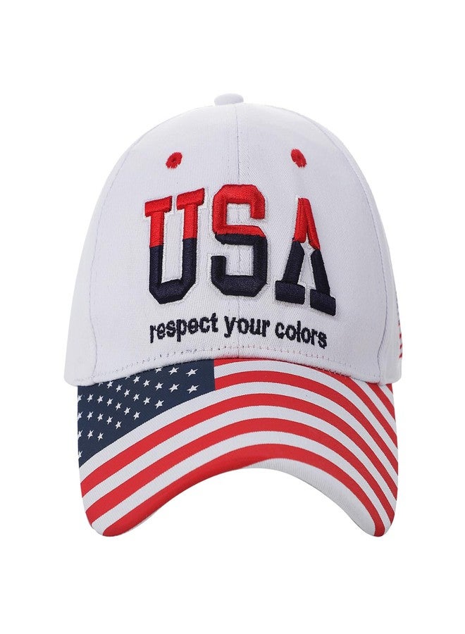 PURFUN Patriotic USA American Flag Baseball Caps for Men Women Teens, US Stars Stripes Flag Peaked Caps Breathable Soft Cotton Summer Sun Hats Wide Brim Adjustable Beach Camping Fishing Visor Hats Toppe - Image 1