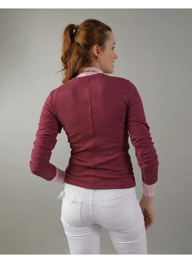American Eagle Crew Neck Thermal T-Shirt