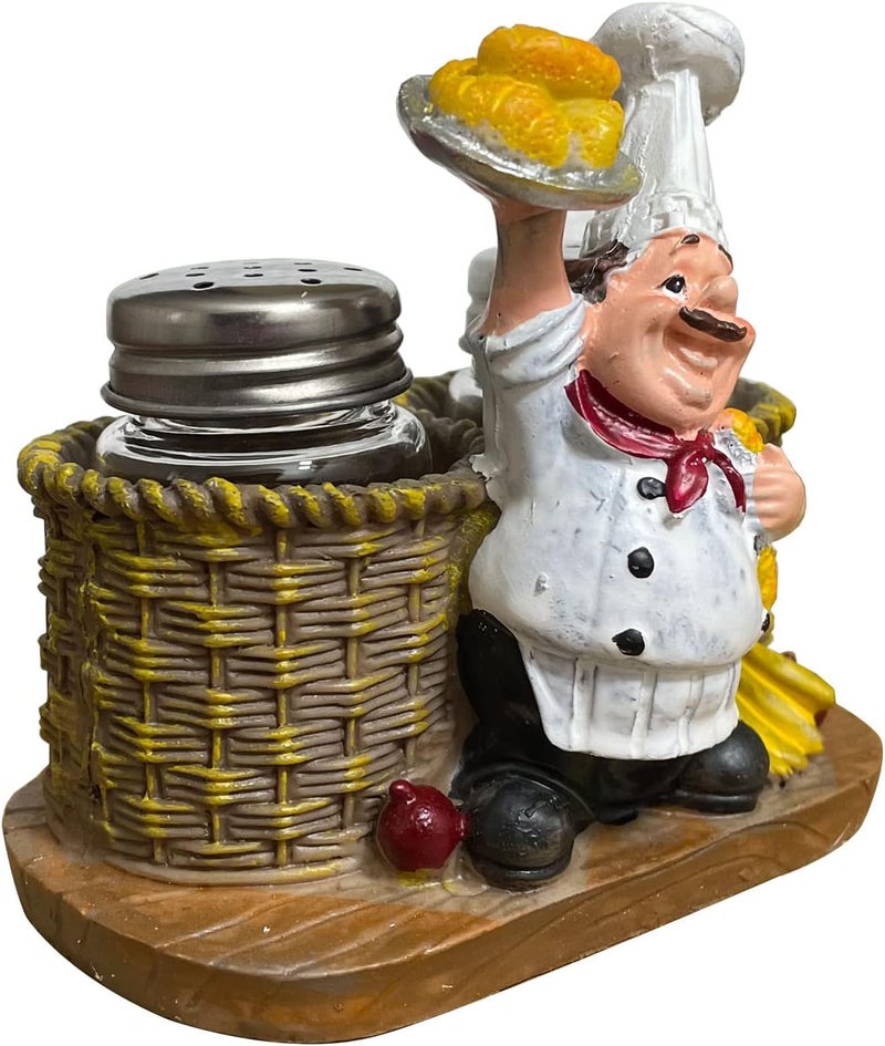 SMANTA Premium Salt And Pepper Seasoning Shakers Sets - Cut Bread French Chef Sculpture Decoration for Barbecue,Spice Bottles, Jars, Seasonings, Baking Supplies Gadget - Image 5