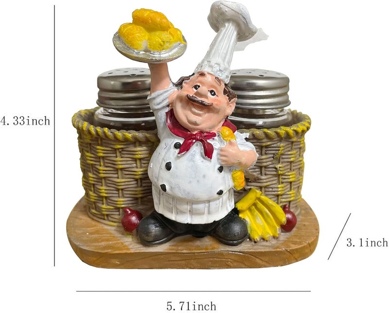 SMANTA Premium Salt And Pepper Seasoning Shakers Sets - Cut Bread French Chef Sculpture Decoration for Barbecue,Spice Bottles, Jars, Seasonings, Baking Supplies Gadget - Image 3