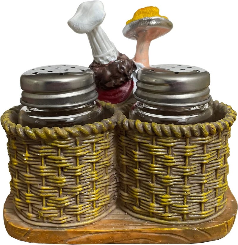SMANTA Premium Salt And Pepper Seasoning Shakers Sets - Cut Bread French Chef Sculpture Decoration for Barbecue,Spice Bottles, Jars, Seasonings, Baking Supplies Gadget - Image 2