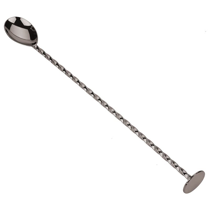 Flat Tail Ti Black Stainless Steel Cocktail Spoon for Mixed Drinks Iced Tea and Coffee - Image 5
