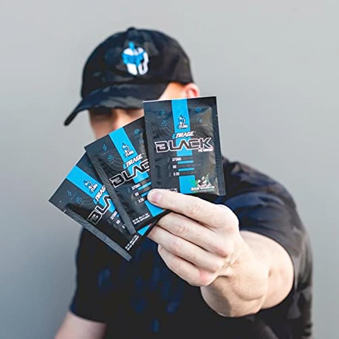 eFlow Nutrition ENRAGE Black Sour Gummy Preworkout Sample Packs - Travel Packs - High Stim Energy, Pump, Strength, Endurance, Focus, Nootropic Formula - Sour Gummy Flavor (6 Packs) - Image 4