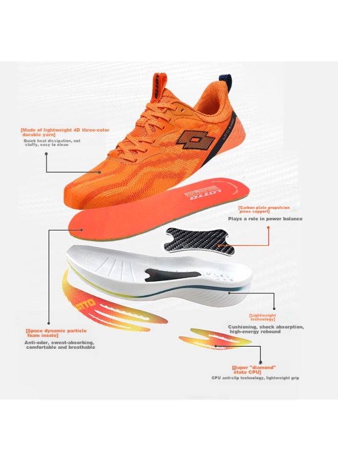 Lotto Carbon Plate Running Shoes Women's Shock Absorption Lightweight Breathable Professional Racing Shoes 1072 Bright Yellow Size 38 - Image 2