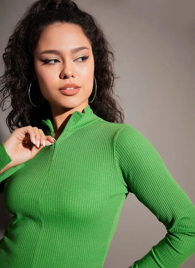 ساسافراس بلوزة نسائية بأكمام طويلة ورقبة عالية ضيقة