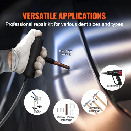 VEVOR Spot Welder Dent Puller, 300W Stud Welder Dent Repair Kit with Heat Gun, Auto/Manual Welding Mode, 110V Auto Body Spot Welding Dent Repair Machine for Aluminum Car Body Panels Repair - Image 4