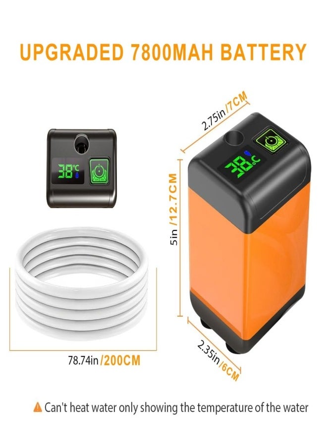 Jubilin - Portable Shower for Camping, Outdoor Electric Shower Rechargeable Pump with Intelligent Digital Display - 3 Flow Mode Shower Head for Beach Field Camping Hiking Traveling Washing - Image 1
