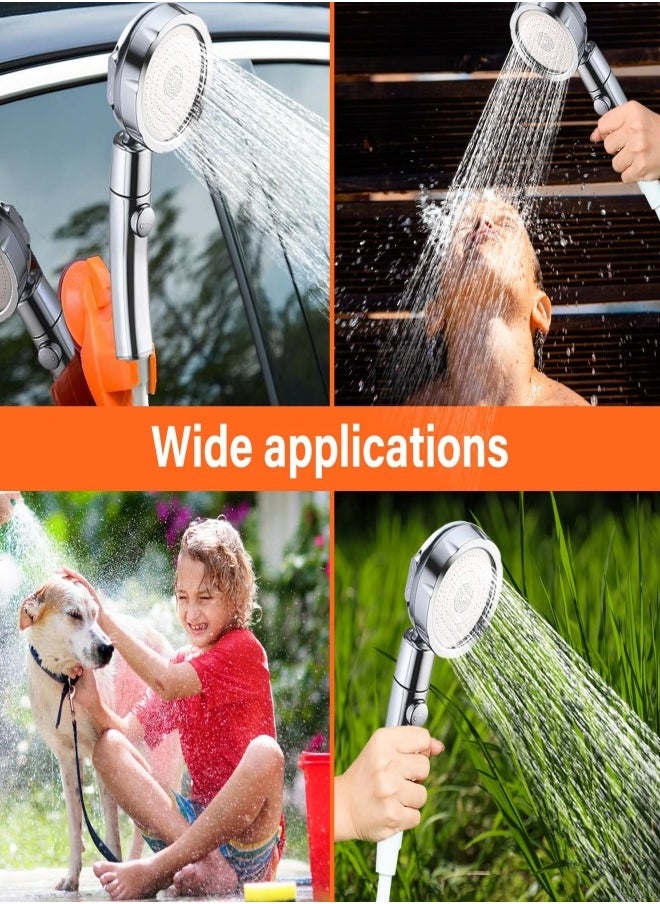 Jubilin - Portable Shower for Camping, Outdoor Electric Shower Rechargeable Pump with Intelligent Digital Display - 3 Flow Mode Shower Head for Beach Field Camping Hiking Traveling Washing - Image 1