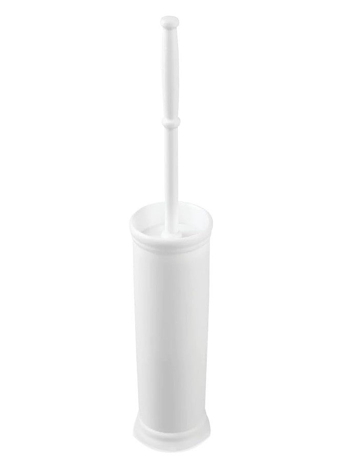 InterDesign Kent Plastic Toilet Bowl Brush Set, Classic Design Slim Compact Bowl Brush and Holder for Bathroom - Sturdy, Deep Cleaning, 4.25" x 4.25" x 16", White - Image 1