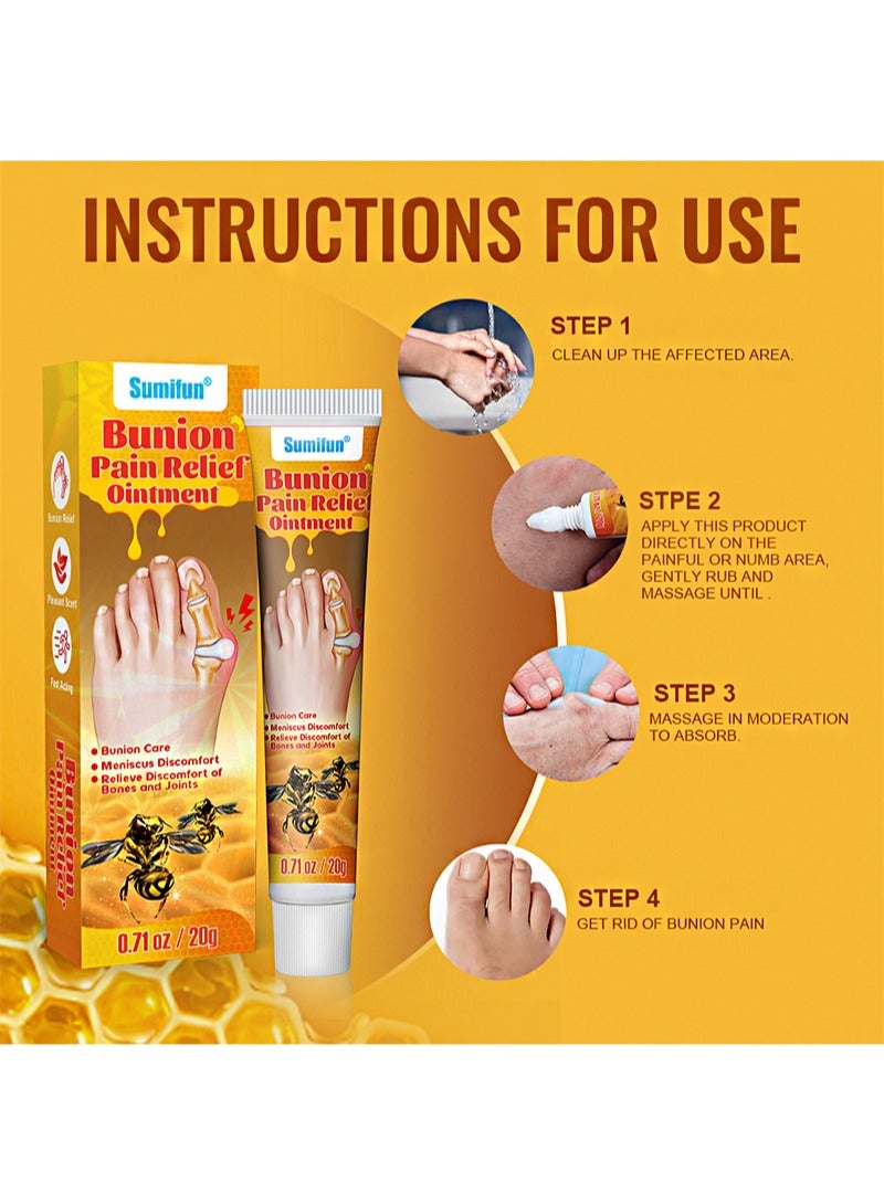 Sumifun 2 Pieces Of Bunion Pain Relief Ointment，Topical Arthritis Pain Relief Cream For Hallux Valgus And Swelling Of Toes  - Image 4