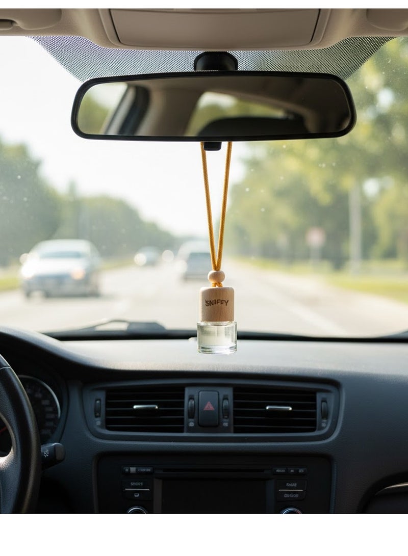 Sniffy Strawberry Car Air Freshener – Hanging Wooden Bottle Perfume Diffuser for Car, Home & Office | Long Lasting Fragrance - Image 1