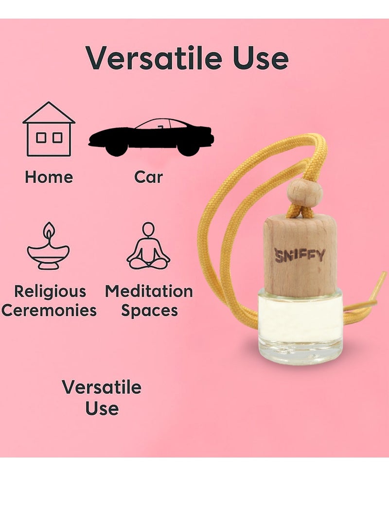 Sniffy Strawberry Car Air Freshener – Hanging Wooden Bottle Perfume Diffuser for Car, Home & Office | Long Lasting Fragrance - Image 3