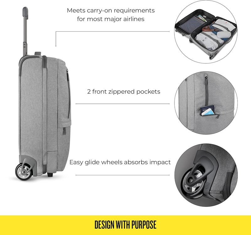 Solo New York Retreat CarryOn 22 2Wheel Upright Made from Recycled Materials Grey - Image 3