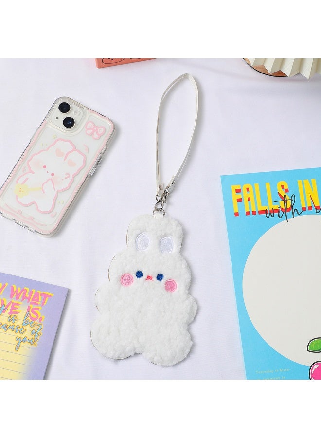 NIBEMINENT 1 - Piece Cute Cartoon Plush Kpop Photo Card Holder Pendant Key Chain ID Badge Holder ID Card Holder Photo Card Protector for School ID Office ID Access Card for Women Girls - Image 1