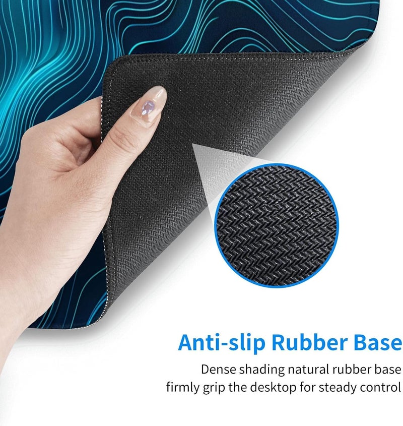 Keebik Gaming Mouse Pad, Black Teal Blue Mouse Pad 11.8x23.6 Inch Large Extended Computer Mouse Mat Keyboard Full Desk Mousepad for Gaming, Office, Home - Image 5