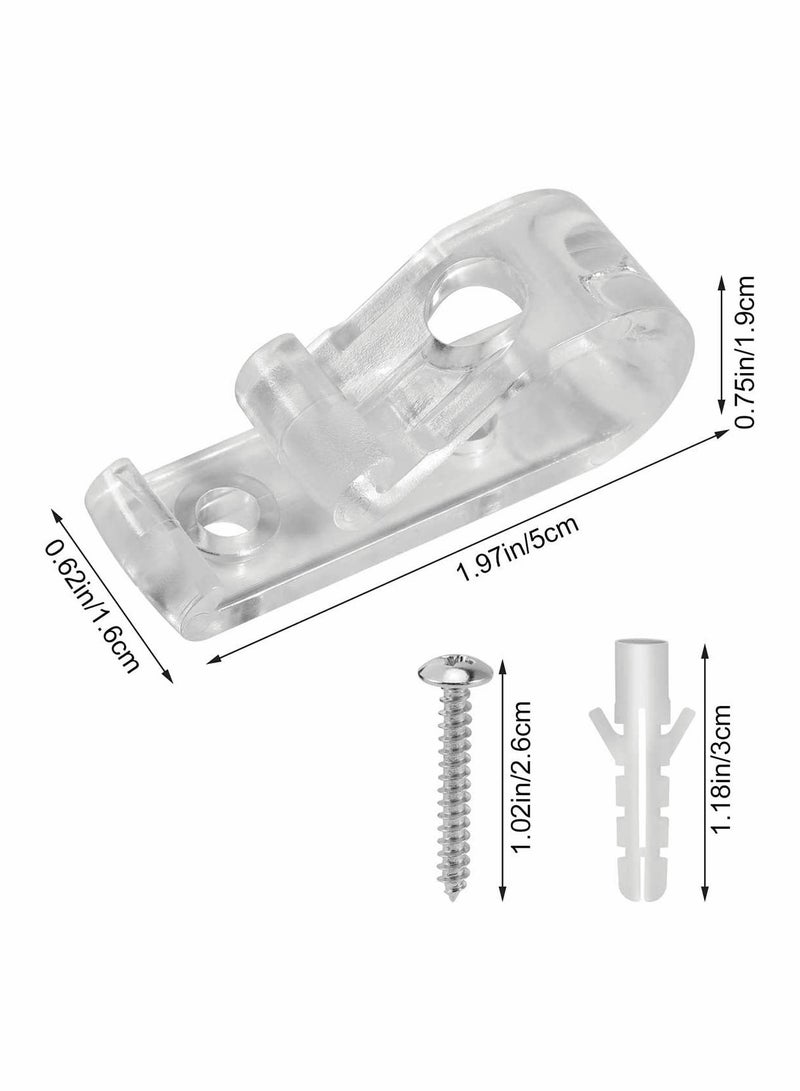 Clear Roller Blind Clip with Screws, Plastic Pillars for Vertical Roman Roller Blinds Ball Chain Cord Control Blind Safety Clip for Cord Child - Image 4