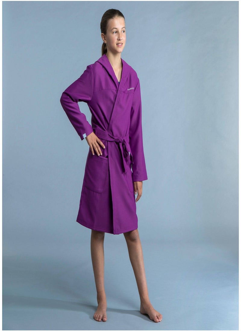 NABAIJI NABAIJI by DECATHLON, Kid's Compact Pool Bathrobe Soft & Absorbent Purple  - Image 1