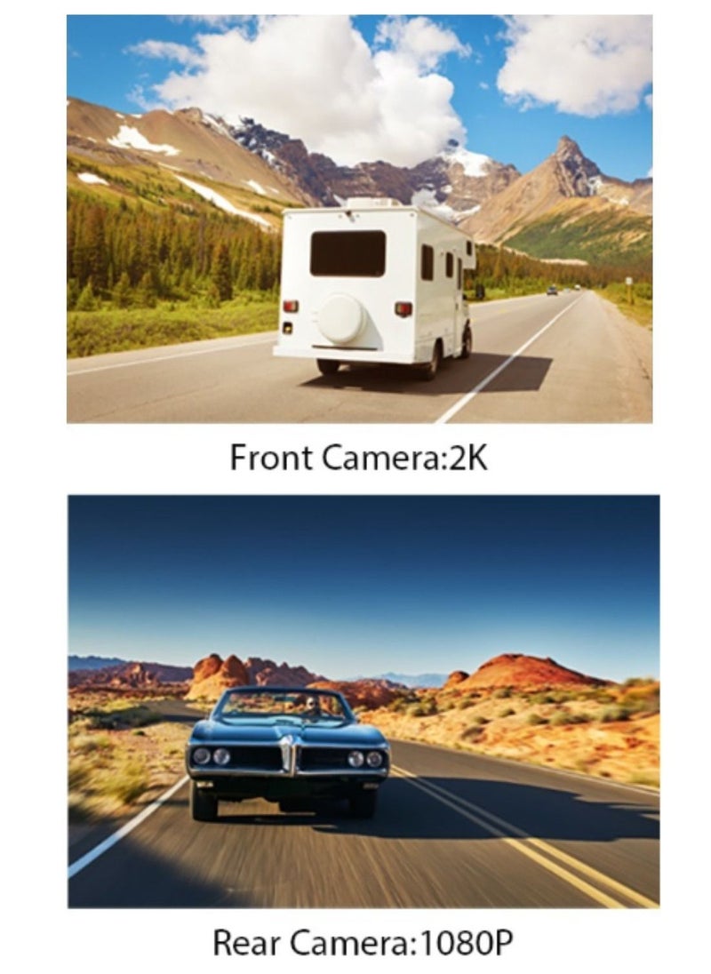 Viden - Dash Cam Front And Rear Dual Lens 16 Megapixel Built-In WiFi APP Connected 170 Degree Wide-Angle Lens Built-In 64GB Memory Card - Image 1