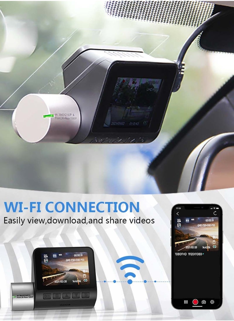 Viden - Dash Cam Front And Rear Dual Lens 16 Megapixel Built-In WiFi APP Connected 170 Degree Wide-Angle Lens Built-In 64GB Memory Card - Image 1