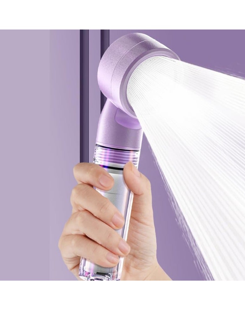 Mini Shower Head, Hotel Mini Shower Super Strong Pressurized Purification Nozzle, Portable Super Strong Boost Purification Travel Shower Filter Head, (Beige With 4 Filter Cartridges Plus Travel Cosmetic Bag)  - Image 2