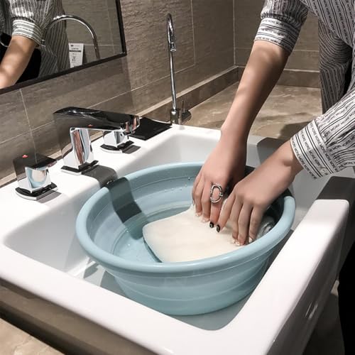 Potency® Collapsible Medium Round Washing Up Bowl Basin Multipurpose Outdoor Travel Basin Folding Portable Silicone Bowl Tub for Kitchen Camping Caravans Water Carrier (Medium, Pink) - Image 3