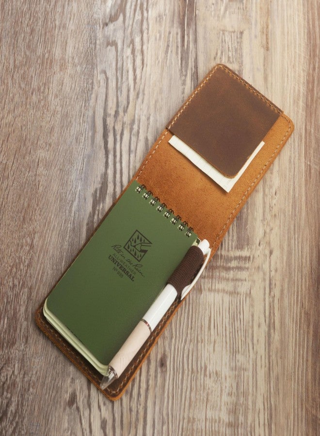 EXTRA STUDIO Genuine Leather Notebook Holder for 3" x 5" Top spiral Notebook, Leather Cover for Rite in the Rain Top Spiral Notebook 3" x 5" - Image 2