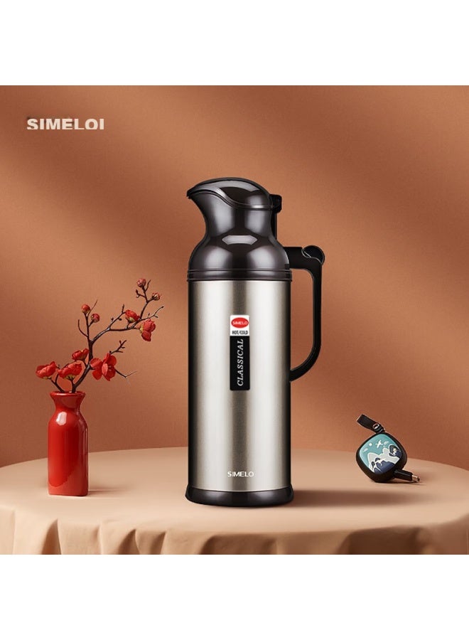 Simelo Insulated Thermos, Stainless Steel Hot Water Bottle, Glass Inner Liner, Kettle, New Beijing Warm Bottle, 2000ml, Gold Color - Image 1