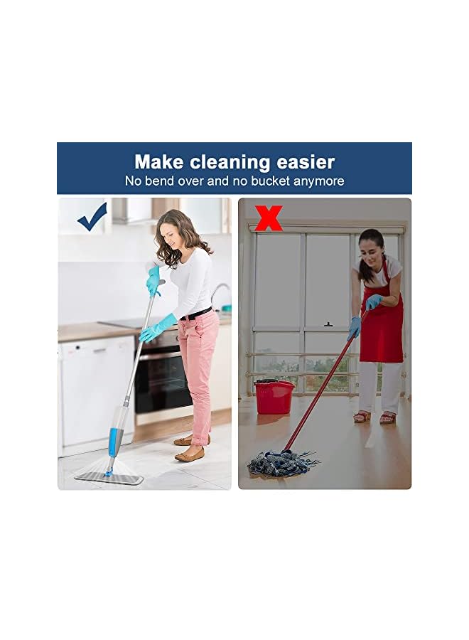 PROMASS ممسحة لتنظيف الأرضيات مع رشاش مجموعة أدوات تنظيف زجاجية 3 في 1 سائل تنظيف بسعة 410 مل سكوبي زجاجي كبير مع عمود تمديد داخلي وخارجي للنوافذ العالية زجاج المرايا - Image 3