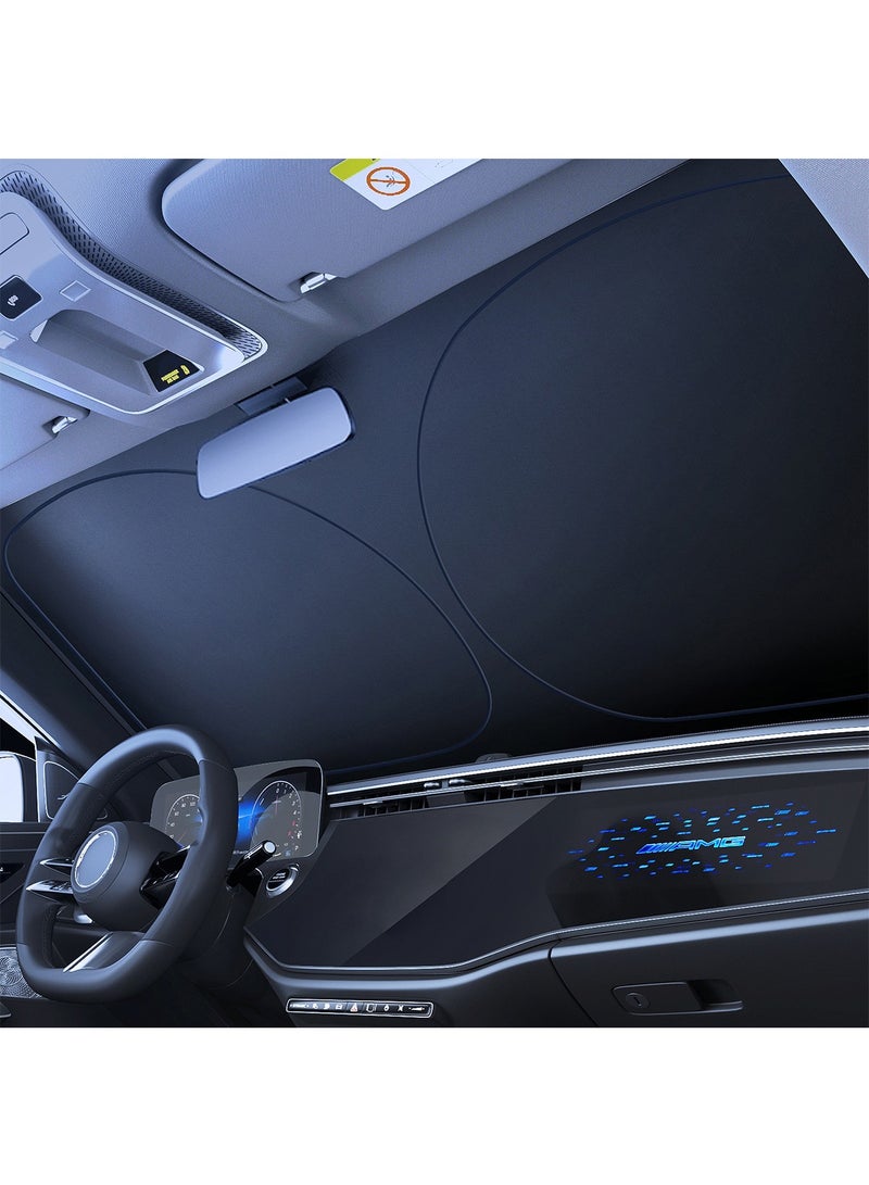 Car Windshield Sunshade, 6-Piece Set Foldable Sun Shade with Storage Bag, Keep Car Interior Cool Fit for Cars, Truck, SUV - Image 1