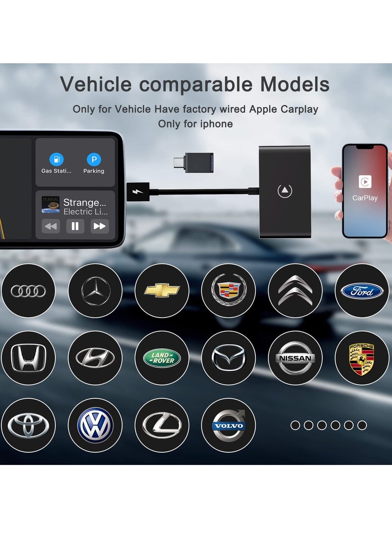 Generic - Wireless CarPlay Adapter for iPhone, Wireless Carplay Dongle Converts Factory Cars Wired Carplay to Wireless, Carplay Bluetooth Adapter, 5Ghz WiFi Auto-Connect Online Update, Support iOS 13+, Black - Image 1