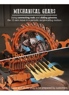 Robotime ROBOTIME LK802 Viking Dragon Ship Mechanical Wooden Puzzles, 229 Pieces 3D Puzzles for Adults, Crafts for Adults Hobby Building Kit  - Image 3