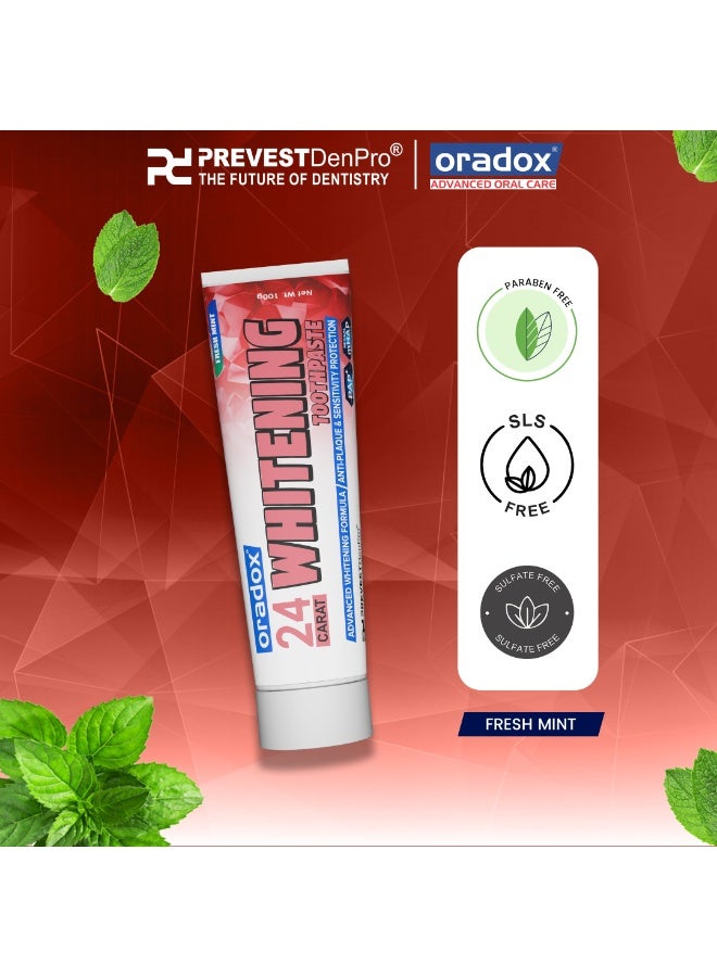 Oradox 24 Carat Whitening Toothpaste | White Teeth | Bright Teeth | Whitening Toothpaste - Image 1