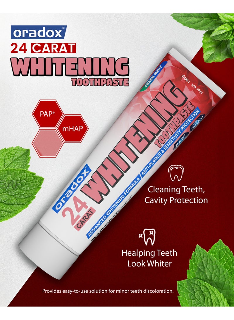 Oradox 24 Carat Whitening Toothpaste | White Teeth | Bright Teeth | Whitening Toothpaste - Image 4