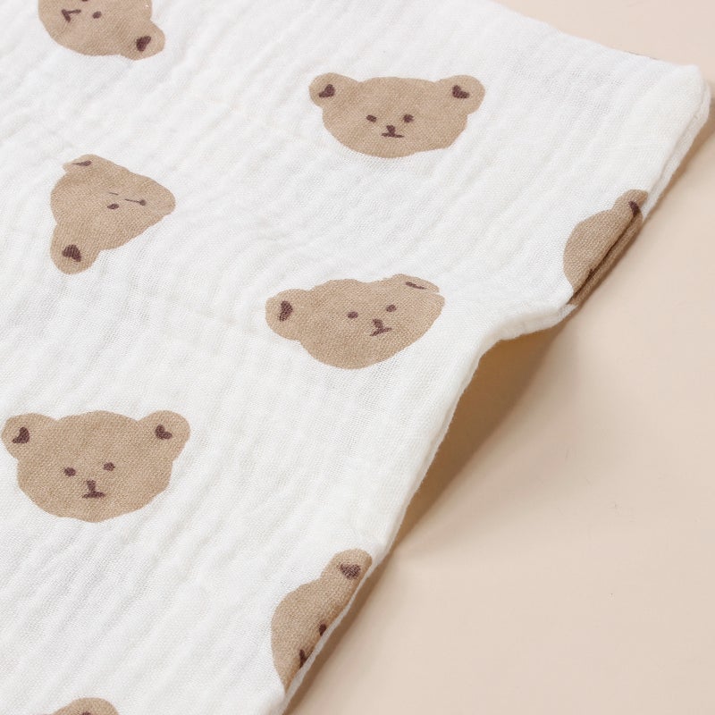 Baby Cotton Soft Small Square Scarf Lanyard Double Layer Muslin Square Handkerchief Baby Gauze Wash Face Towel - Image 5