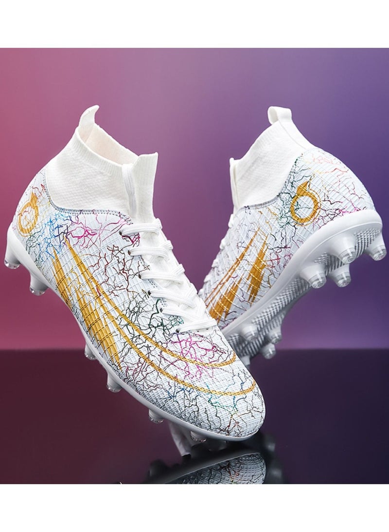 Loquat High-Top Cleats Competition Sports Football Shoes White  - Image 1