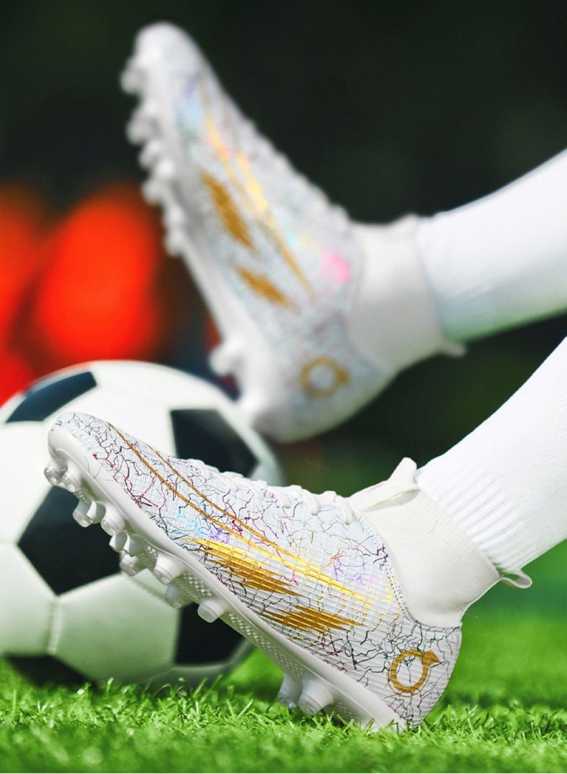 Loquat High-Top Cleats Competition Sports Football Shoes White  - Image 2
