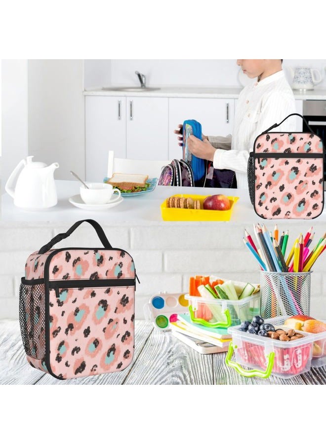 PrelerDIY Leopard Rosettes Lunch Box - Insulated Lunch Bags for Women/Men/Girls/Boys Detachable Handle Lunchbox Meal Tote Bag - Image 5