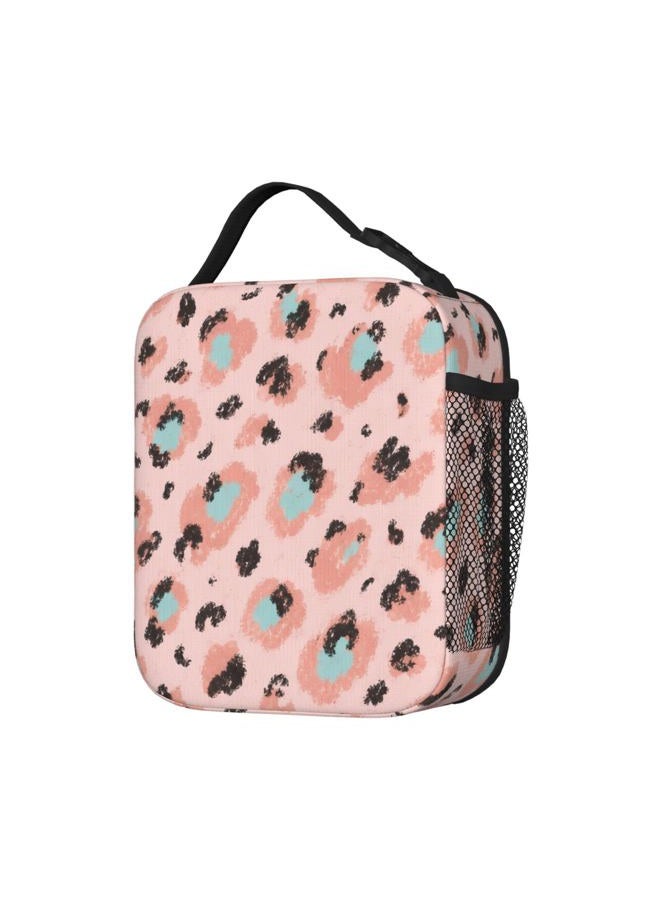 PrelerDIY Leopard Rosettes Lunch Box - Insulated Lunch Bags for Women/Men/Girls/Boys Detachable Handle Lunchbox Meal Tote Bag - Image 2