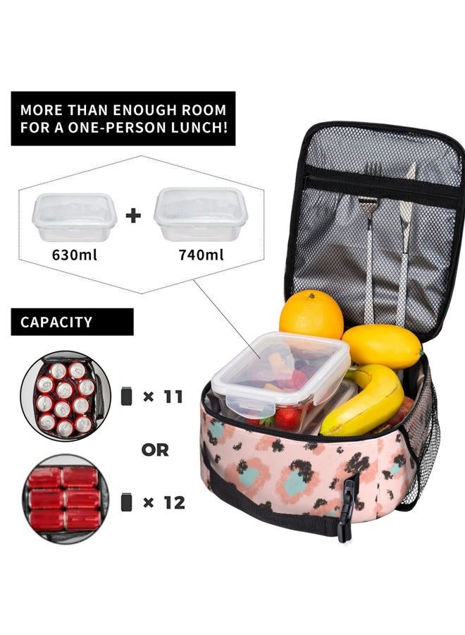 PrelerDIY Leopard Rosettes Lunch Box - Insulated Lunch Bags for Women/Men/Girls/Boys Detachable Handle Lunchbox Meal Tote Bag - Image 4