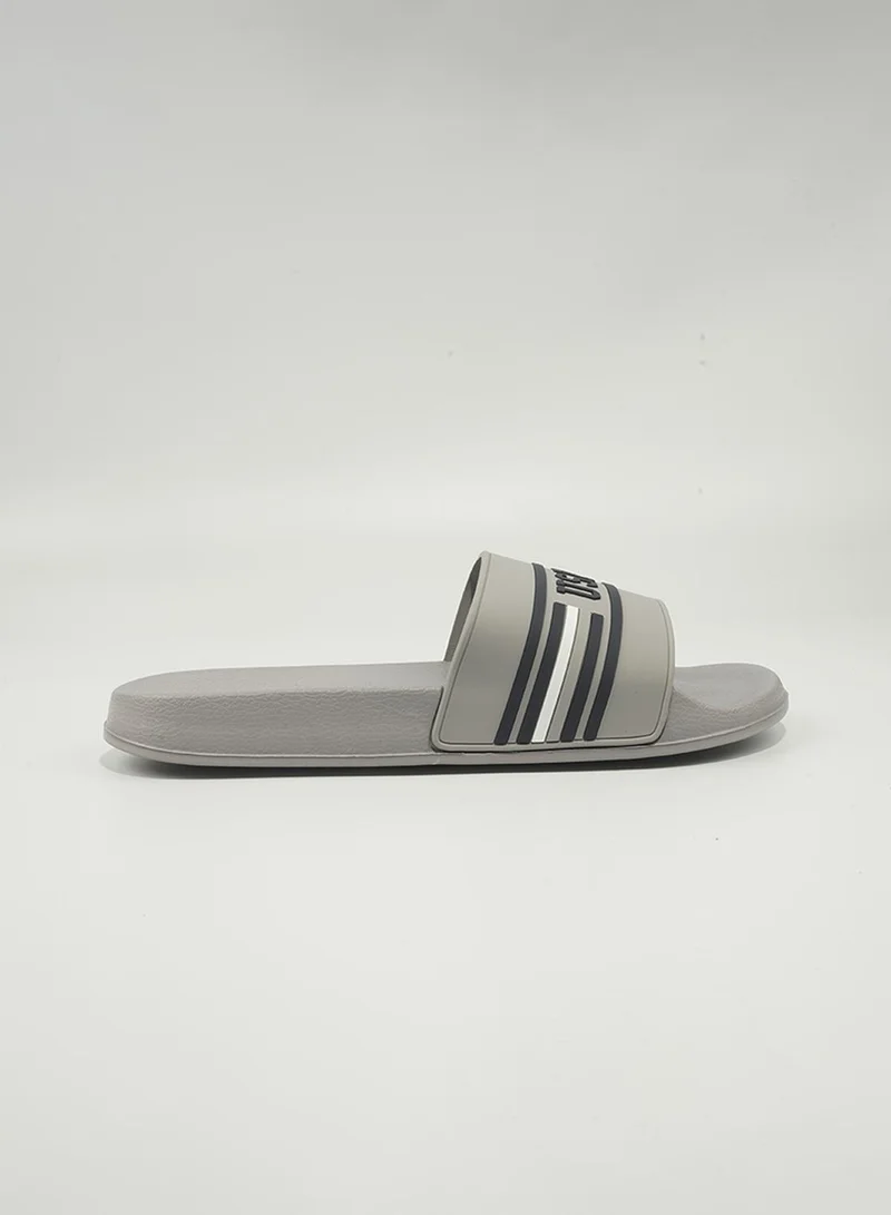 يو اس بولو اسن U.S. Polo Assn. Leon Men's Slip-On Comfortable Casual Everyday Slide Sandals - Grey