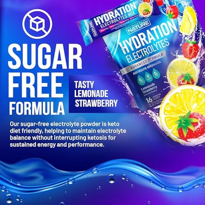 Built By Nature Electrolytes Powder Hydration Packets – Recovery Drink Mix with Sodium, Potassium, Magnesium, Calcium, Vitamin C & Zinc – Sugar Free, Keto, Non GMO & Vegan – Strawberry Lemonade – 16 Sticks - Image 5
