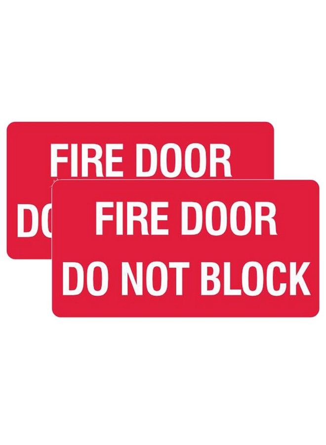 Haobase 2 Pcs Fire Door Do Not Block Signs Self Adhesive Vinyl Stickers (20 Cm X 10 Cm) - Image 1